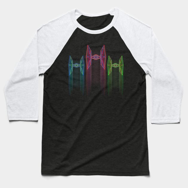 TIE Fighter neon Baseball T-Shirt by arxitrav